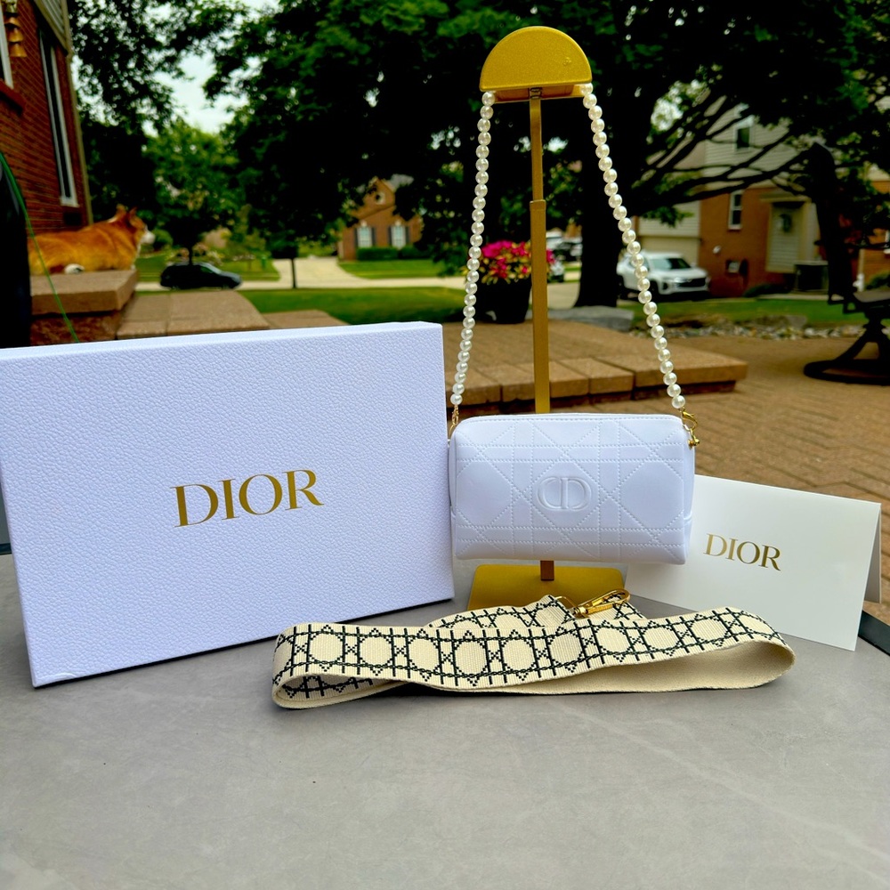 NEW Dior Beauty Limited Edition Pouch with two straps.